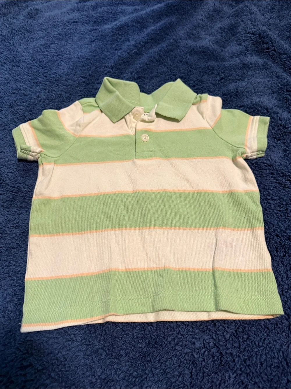 Old Navy Short-Sleeve Polo in Mint Green & White Stripe